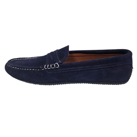 NWOT Quoddy Penny Driver Shoe Navy Blue‎ Suede Leather Slip On Dark Mens 11.5 main image 8